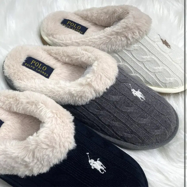 [BUNJANG] Polo Ralph Lauren Faux Fur Slipper Ivory / 폴로 퍼슬리퍼 어그슬리퍼 아이보리