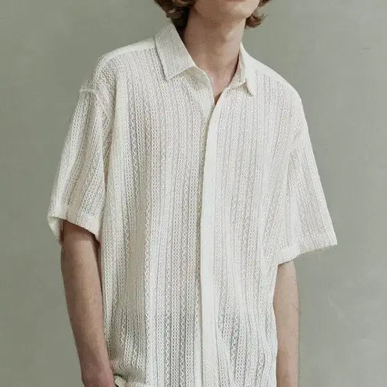 [BUNJANG] 아노블리어 크로셰 하프 셔츠 아이보리 새상품 팝니다 / 아노블리어 크로셰 하프 셔츠 아이보리 새상품 팝니다