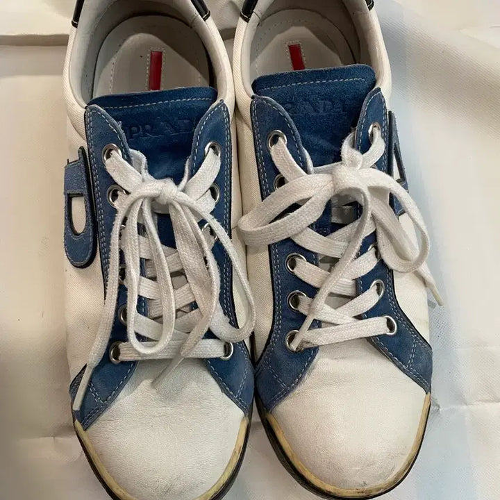 [BUNJANG] Prada Sneakers White/Blue / 프라다 스니커즈 화이트/블루