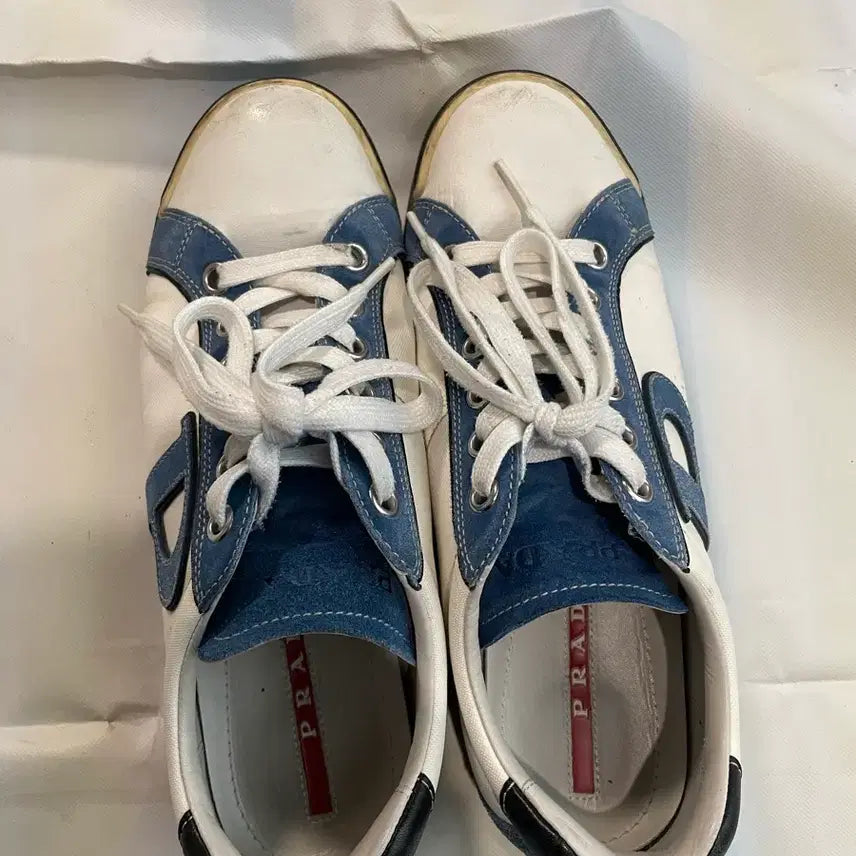 [BUNJANG] Prada Sneakers White/Blue / 프라다 스니커즈 화이트/블루