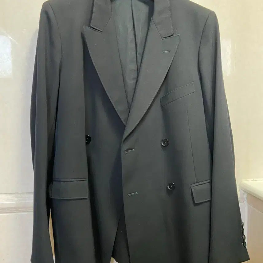 [BUNJANG] Lemaire Black Double Blazer Jacket (Size 48) / 르메르 48사이즈 블랙 더블블레이저 자켓