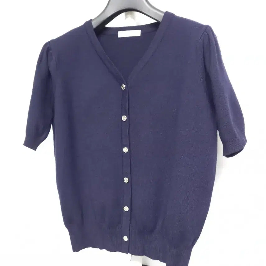 [BUNJANG] The Izzat Spring Autumn Knit Short Cardigan Navy / 새 더 아이잗 춘추 니트 숏 가디건 55