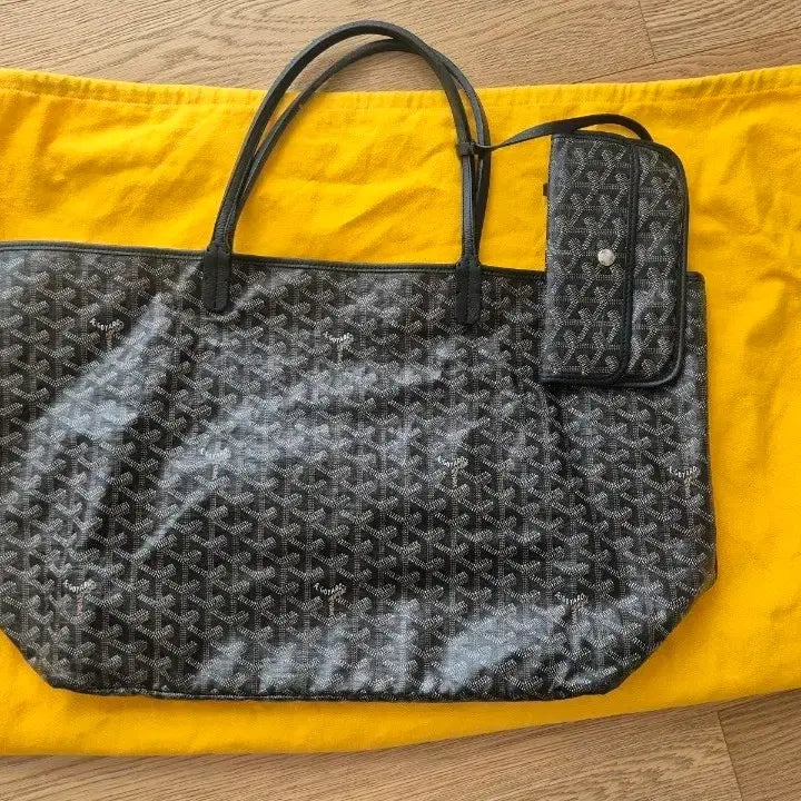 [BUNJANG] Goyard Saint Louis GM Black Tote Bag + Pouch / 고야드 생루이 GM 블랙 쇼퍼백 + 파우치