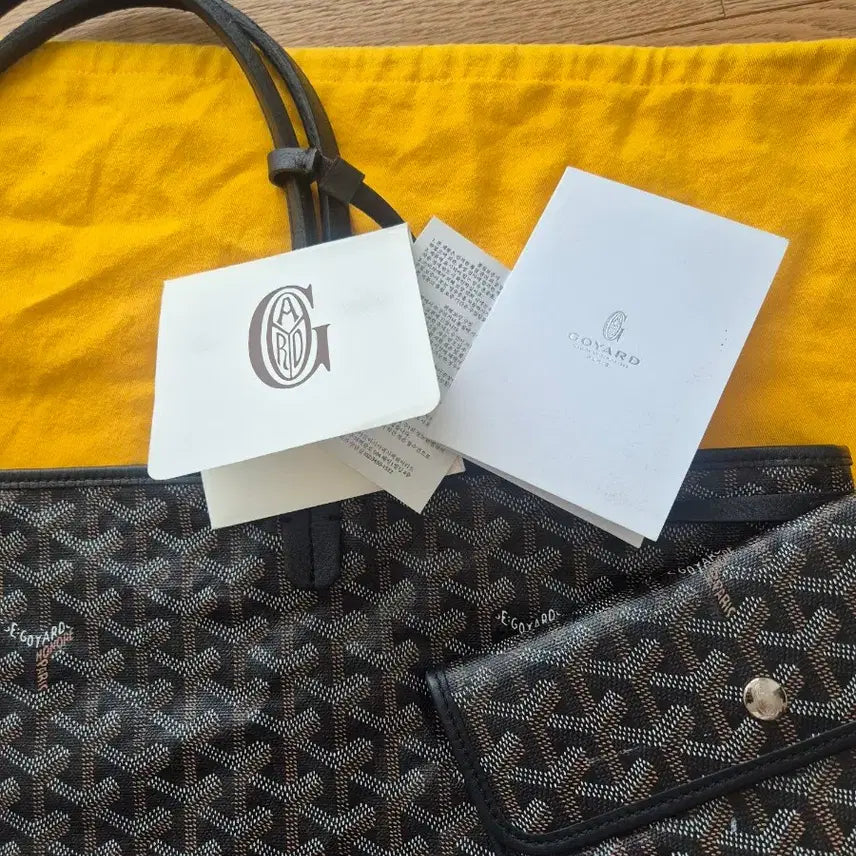 [BUNJANG] Goyard Saint Louis GM Black Tote Bag + Pouch / 고야드 생루이 GM 블랙 쇼퍼백 + 파우치