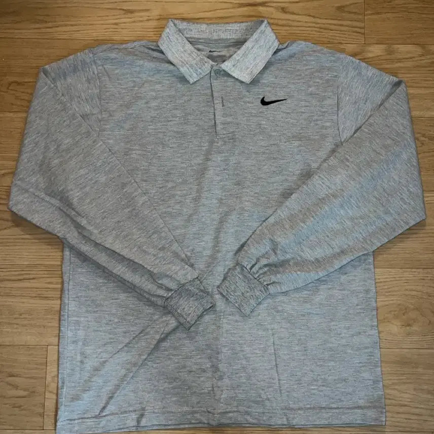[BUNJANG] Nike Gray Long Sleeve Polo Shirt / 나이키 그레이 긴팔 폴로티