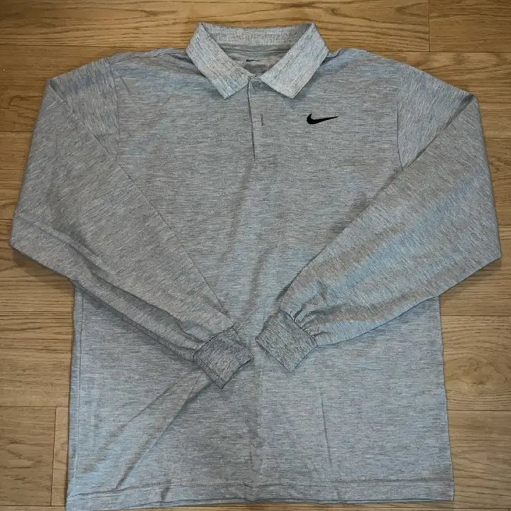 [BUNJANG] Nike Gray Long Sleeve Polo Shirt / 나이키 그레이 긴팔 폴로티