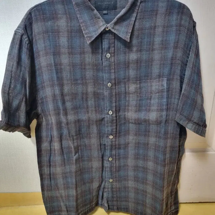 [BUNJANG] Poker Face Checkered Short Sleeve Shirt / 포커페이스 체크 반팔 셔츠 48사이즈