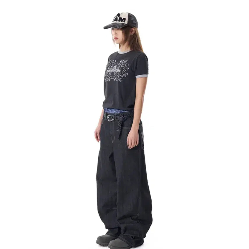 [BUNJANG] Acam Snake Print Denim Pants Size 1 / 아캄 스네이크 프린트 데님팬츠 1