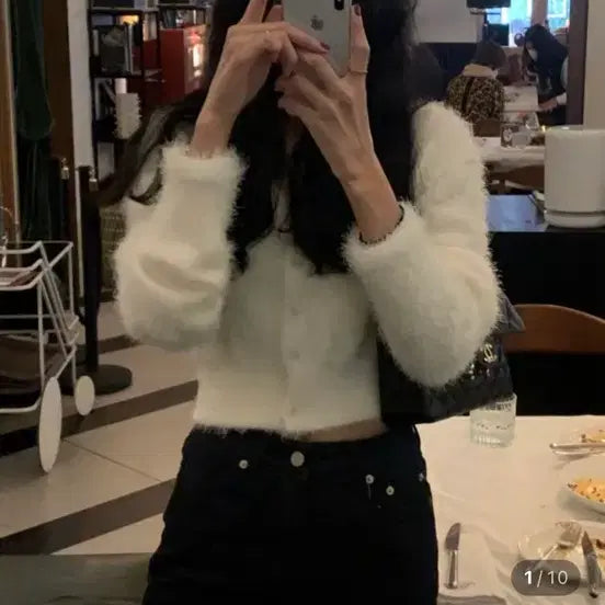 [SOLD OUT] 베르가못 부클 퍼 가디건