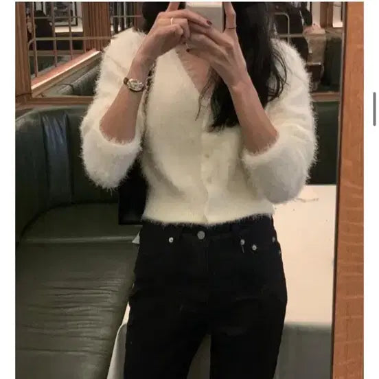 [SOLD OUT] 베르가못 부클 퍼 가디건