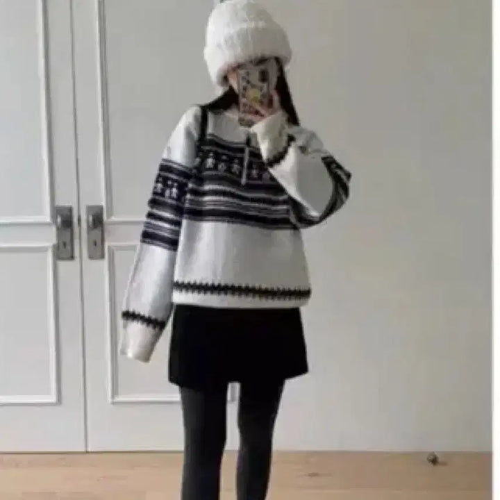 [BUNJANG] A Little Bit Wool Blend Half-Zip Knit / 얼리틀빗 울 혼방 반집업 니트