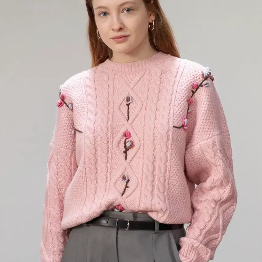 [BUNJANG] AND YOU Camellia Cable Knit Sweater F / 앤유 AND YOU 카멜리아 케이블 니트 F