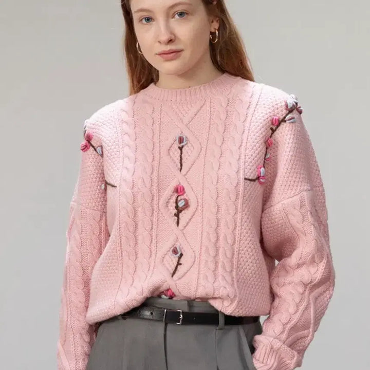 [BUNJANG] AND YOU Camellia Cable Knit Sweater F / 앤유 AND YOU 카멜리아 케이블 니트 F