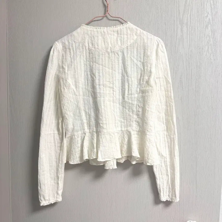 [BUNJANG] Pleats Lace Blouse Cream (Size S) / (s) 플레따 레이스 블라우스 크림