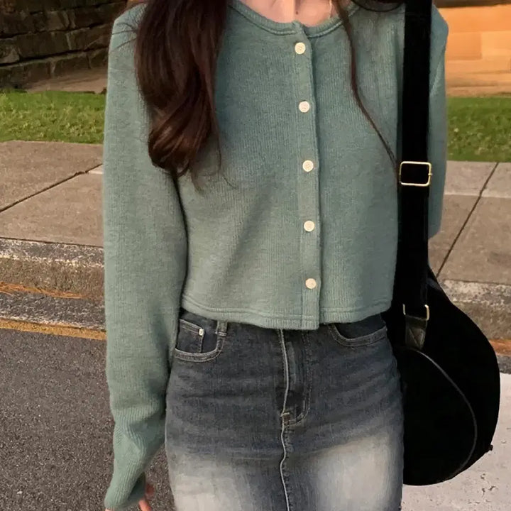 [BUNJANG] MADE Sienne Autumn Cardigan - Green / 미니포에 MADE 세느 어텀 가디건 그린