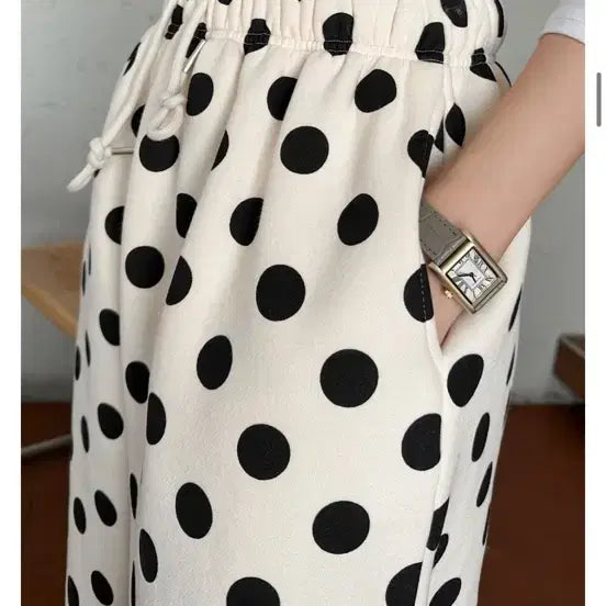 [BUNJANG] Super Valley Dot Fleece Pants / 수퍼발리 땡땡이 도트 기모바지