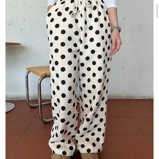 [BUNJANG] Super Valley Dot Fleece Pants / 수퍼발리 땡땡이 도트 기모바지