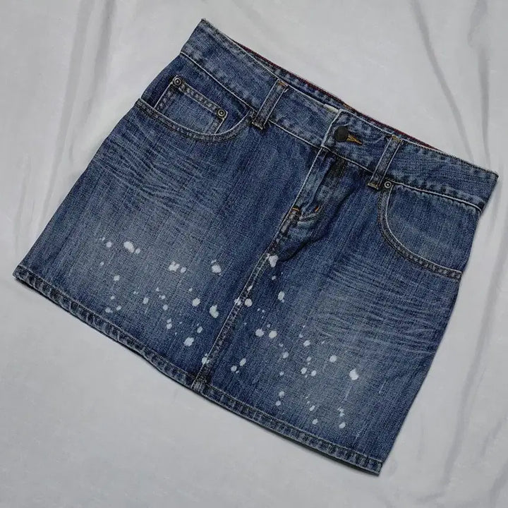 [BUNJANG] ROXY Paint Splatter Denim Mini Skirt / ROXY(록시) 페인트 스플래터 데님 미니스커트 (M사이즈)