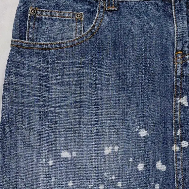 [BUNJANG] ROXY Paint Splatter Denim Mini Skirt / ROXY(록시) 페인트 스플래터 데님 미니스커트 (M사이즈)