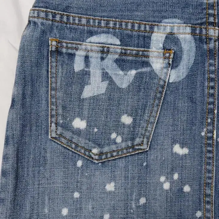 [BUNJANG] ROXY Paint Splatter Denim Mini Skirt / ROXY(록시) 페인트 스플래터 데님 미니스커트 (M사이즈)