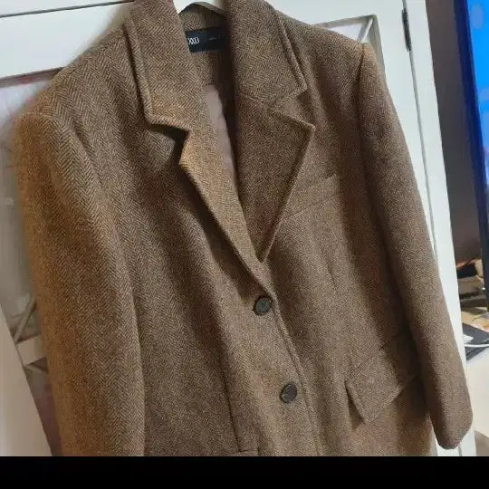 [BUNJANG] MIXXO Herringbone Jacket (Size: 55-66) / 미쏘 헤링본자켓/통통55-66