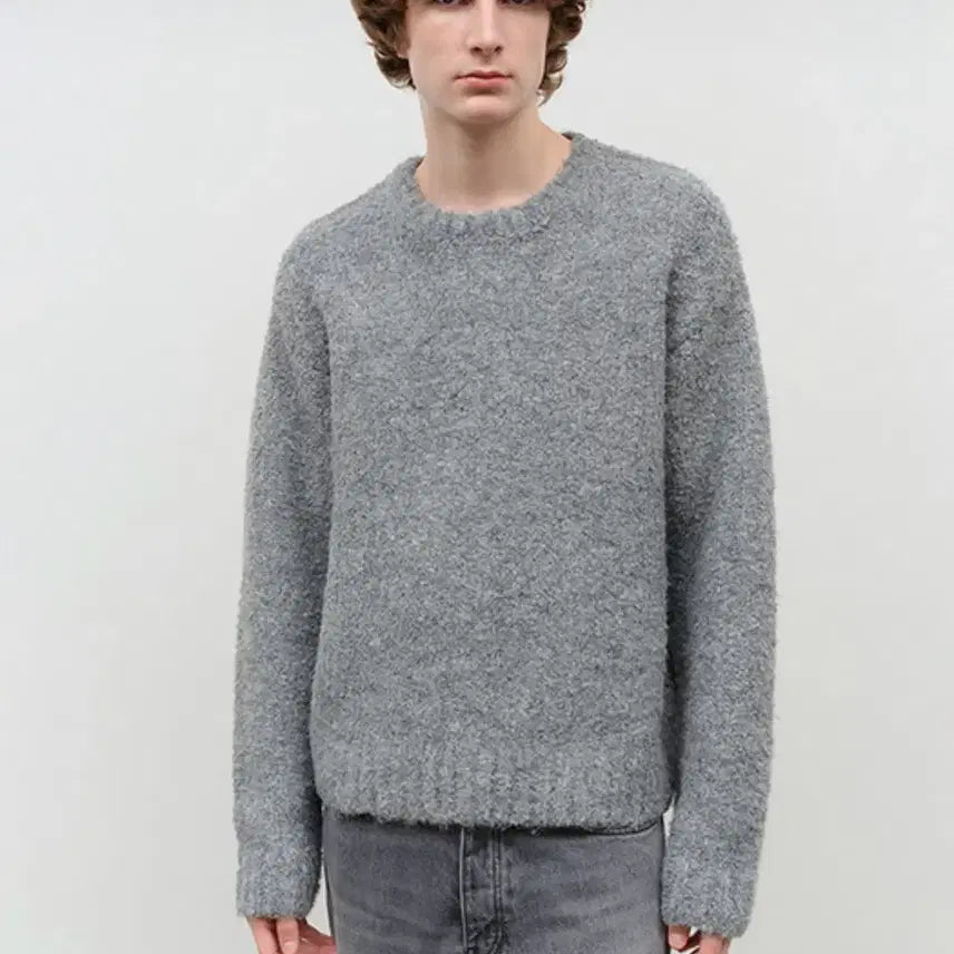 [BUNJANG] Dunst Cloud Boucle Sweater Melange Gray / [M] 던스트 클라우드 부클레 스웨터 멜란지 그레이