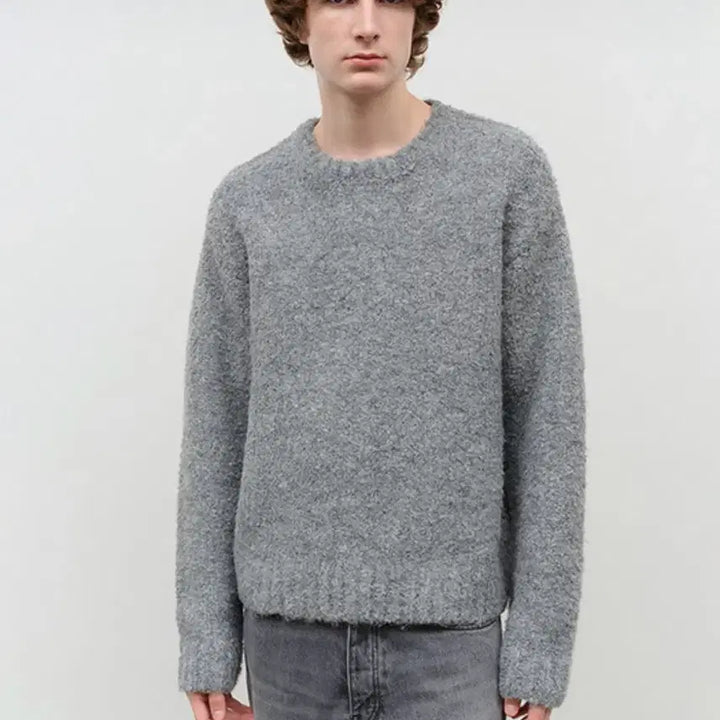 [BUNJANG] Dunst Cloud Boucle Sweater Melange Gray / [M] 던스트 클라우드 부클레 스웨터 멜란지 그레이