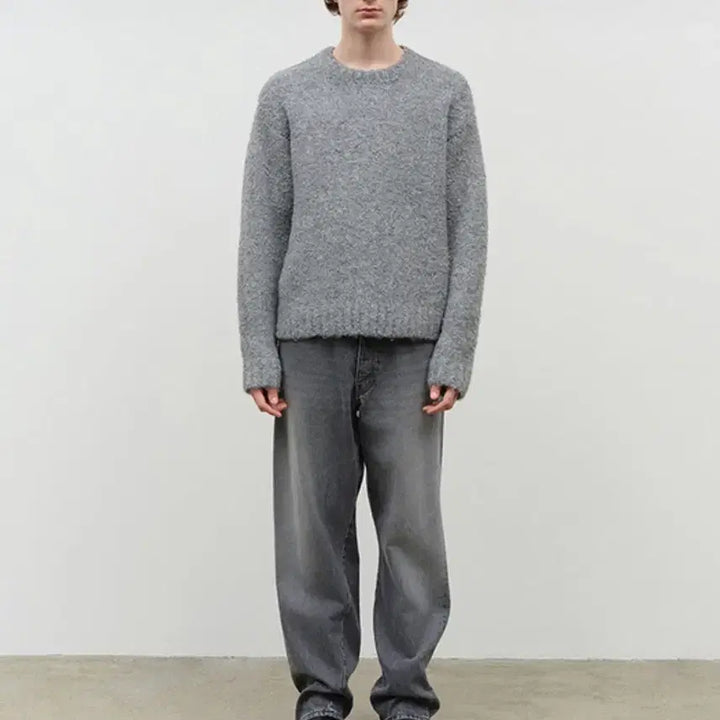 [BUNJANG] Dunst Cloud Boucle Sweater Melange Gray / [M] 던스트 클라우드 부클레 스웨터 멜란지 그레이