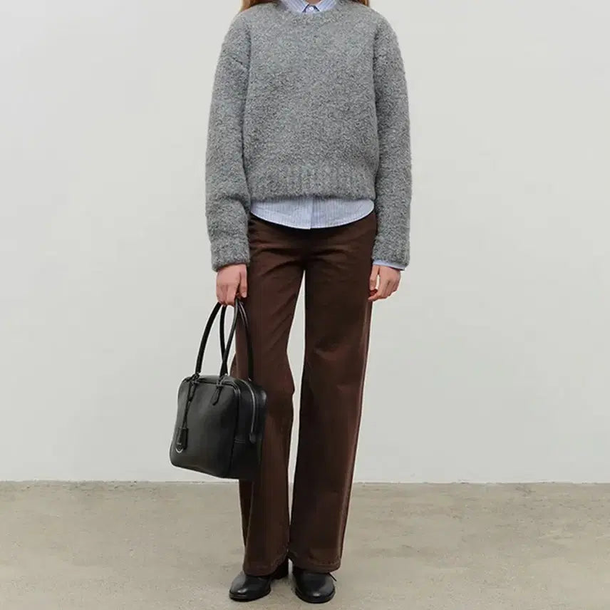 [BUNJANG] Dunst Cloud Boucle Sweater Melange Gray / [M] 던스트 클라우드 부클레 스웨터 멜란지 그레이