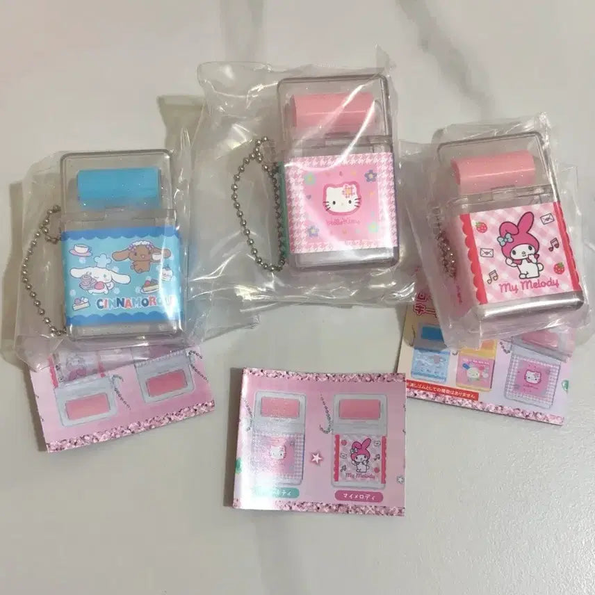 [BUNJANG] Sanrio Kitty/Marron Cream/Cinnamoroll Keyring / 산리오 롤러 지우개 키홀더 가챠 (키티/마멜/시나모롤)