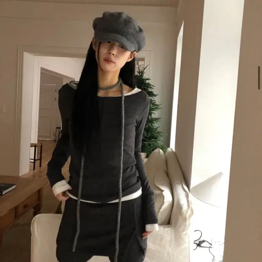 [BUNJANG] ITZY Ryujin Layered Long Sleeve Set / 릿킴 레이어드 롱슬리브 세트