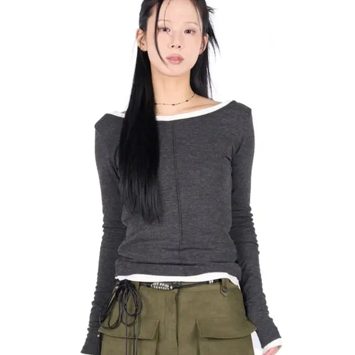 [BUNJANG] ITZY Ryujin Layered Long Sleeve Set / 릿킴 레이어드 롱슬리브 세트