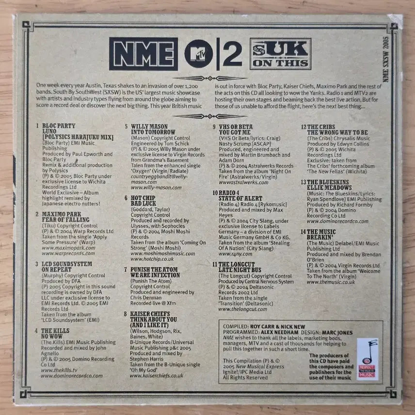 [BUNJANG] NME Compilation CD Album / CD 음반 NME Compilation 영국반