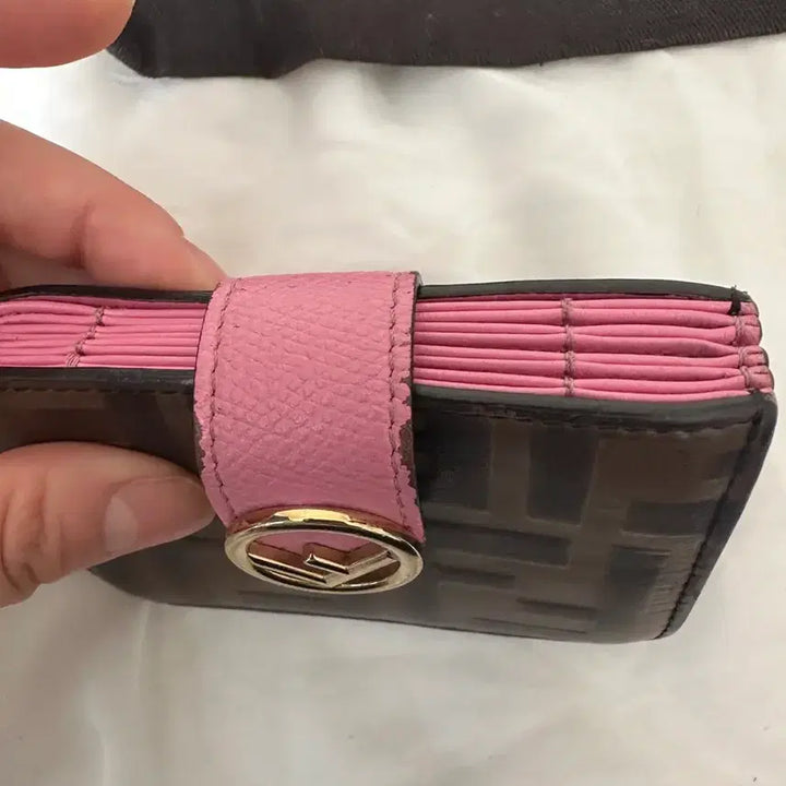 [BUNJANG] Fendi Accordion Card Wallet - Pink / 펜디 아코디언 카드지갑 핑크