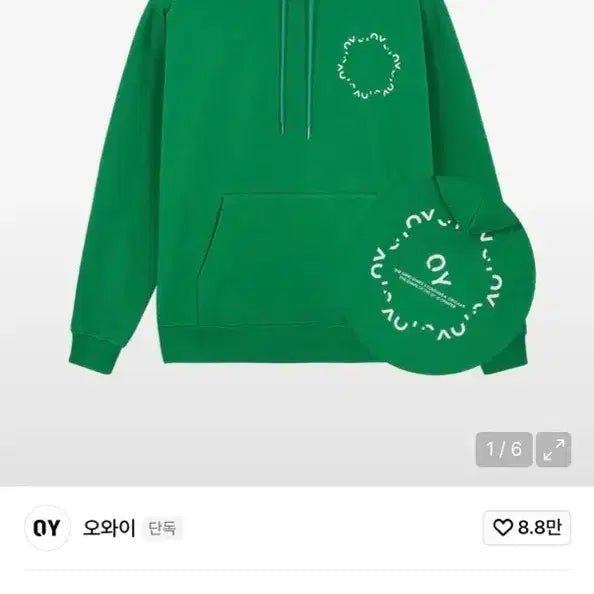 [BUNJANG] OWSV Hooded Sweatshirt Green / 오와이 후드티 그린