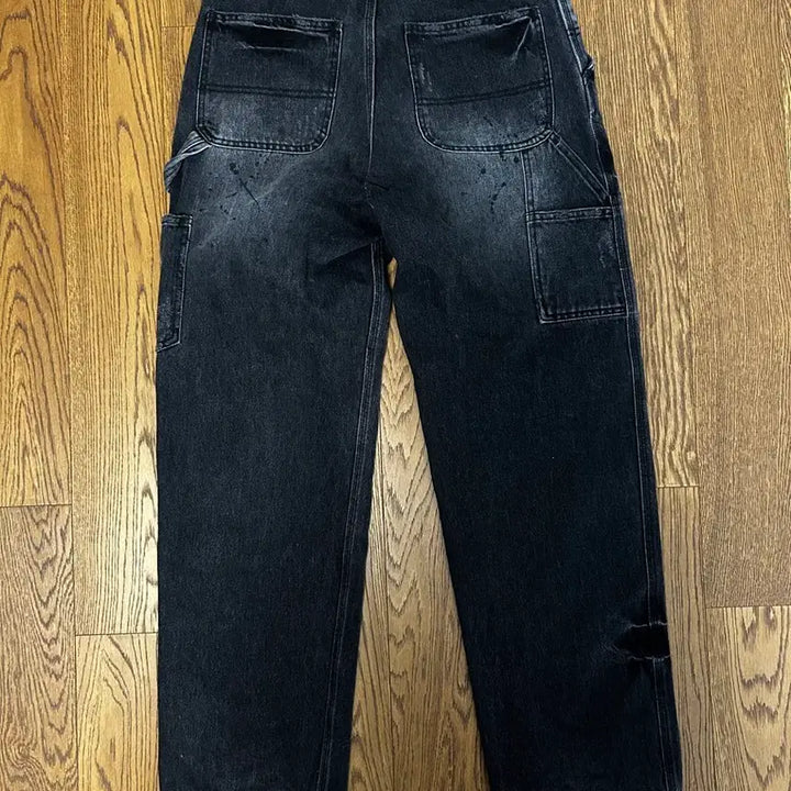 [BUNJANG] Nuerin Yangban Yin and Yang Destroyed Denim Work Pants / yin and yang DESTROYED DENIM WORK 느린양반