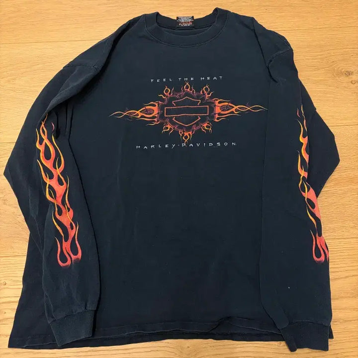 [BUNJANG] Harley Davidson 90s Flame Long Sleeve / 할리 데이비슨 90s 플레임 롱슬리브 1998 빈티지