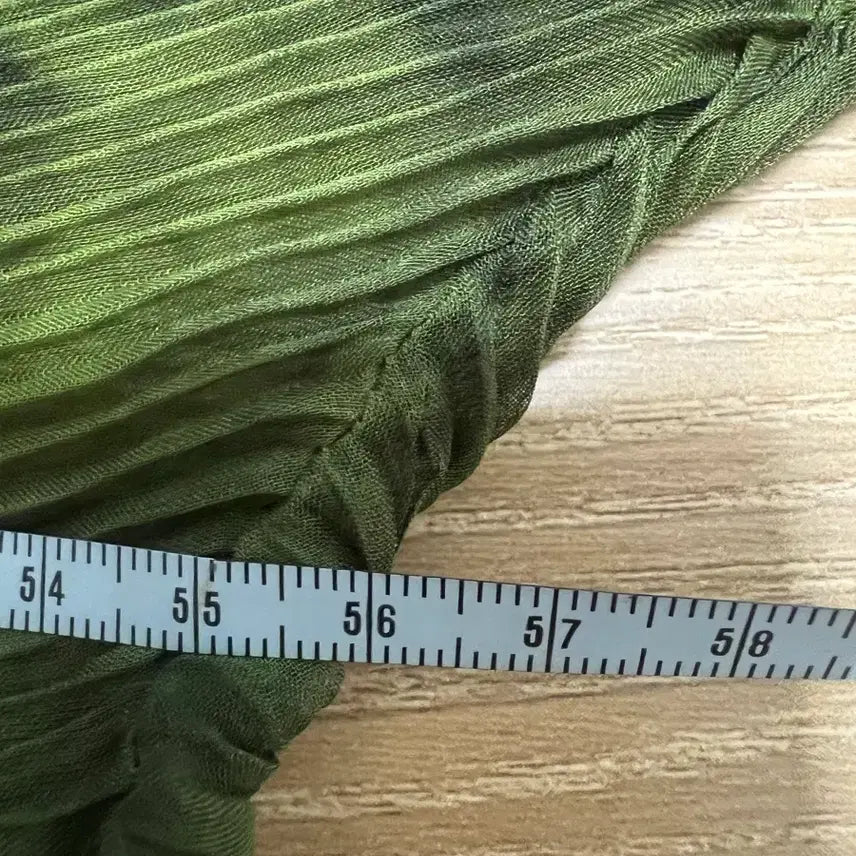 [BUNJANG] Blue/Green Pleated Long Sleeve T-Shirt / 블루/그린 플리츠 긴팔 티셔츠 899