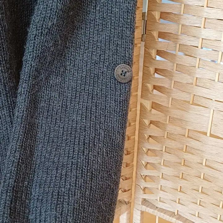 [BUNJANG] Leshope Charcoal Knit Long T-Shirt / 챠콜색 니트 롱 티셔츠,,포켓형