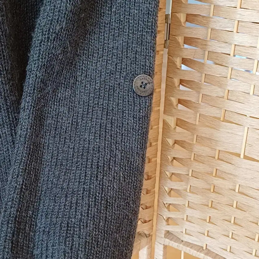 [BUNJANG] Leshope Charcoal Knit Long T-Shirt / 챠콜색 니트 롱 티셔츠,,포켓형