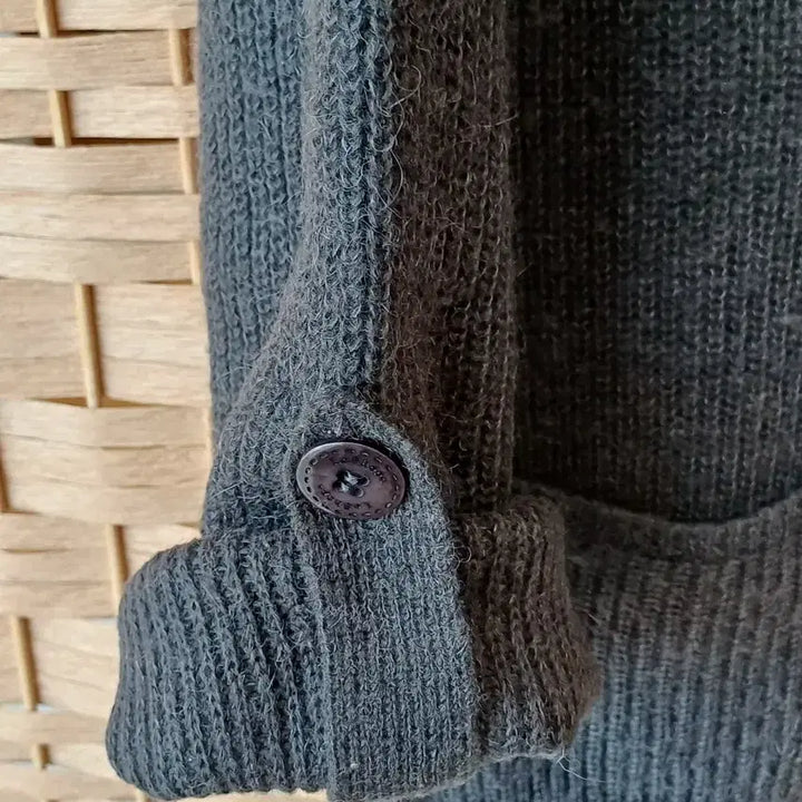 [BUNJANG] Leshope Charcoal Knit Long T-Shirt / 챠콜색 니트 롱 티셔츠,,포켓형