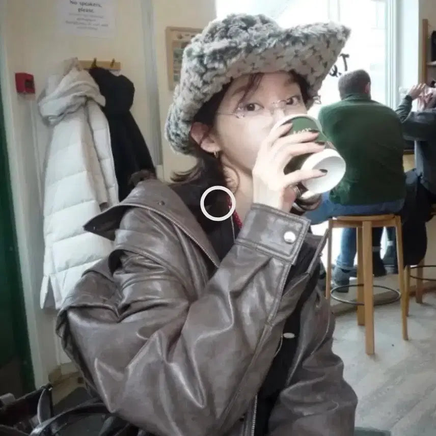 [BUNJANG] Avie Muah Paneled Faux Leather Jacket Brown / 아비에무아 패널드 페이크 레더 자켓 브라운 (가격 더 안 내림)