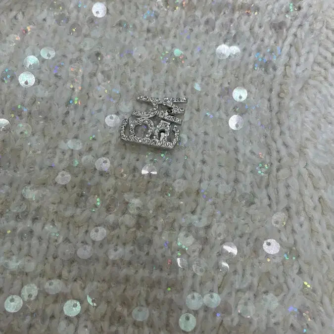 [BUNJANG] DALCOT Ivory Sequin Knit Sweater / 달콧 아이보리 스팽글 니트