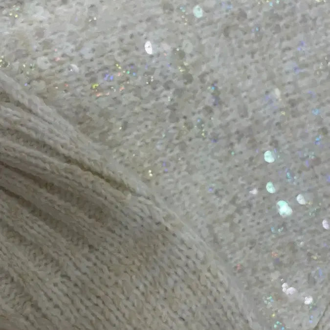 [BUNJANG] DALCOT Ivory Sequin Knit Sweater / 달콧 아이보리 스팽글 니트