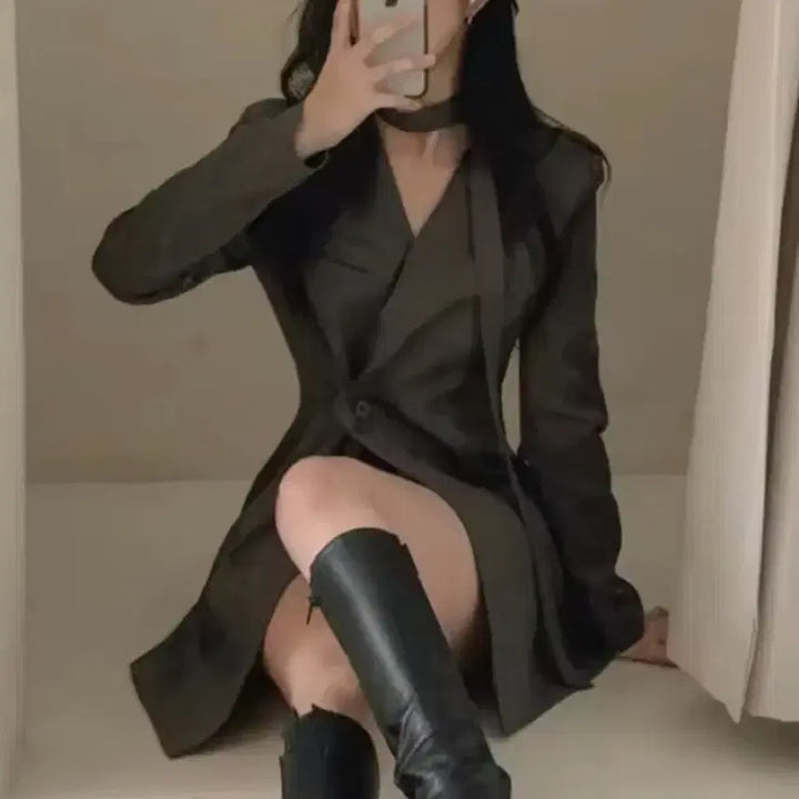 [BUNJANG] Guest Look Tie Jacket Dress / 하객룩 타이자켓 자켓원피스