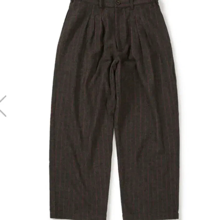 [BUNJANG] Karactor Herringbone Pleated Pants Brown / [00] karactor 카락터 울 헤링본 플리츠 팬츠 브라운