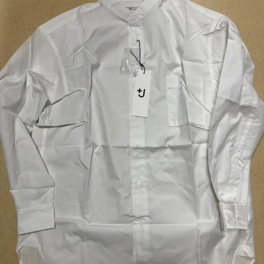 [BUNJANG] Uniqlo +J Supima Cotton Stand Collar Shirt / 유니클로 질샌더 +j 수피마코튼 스탠드카라 셔츠 화이트(L새상품)