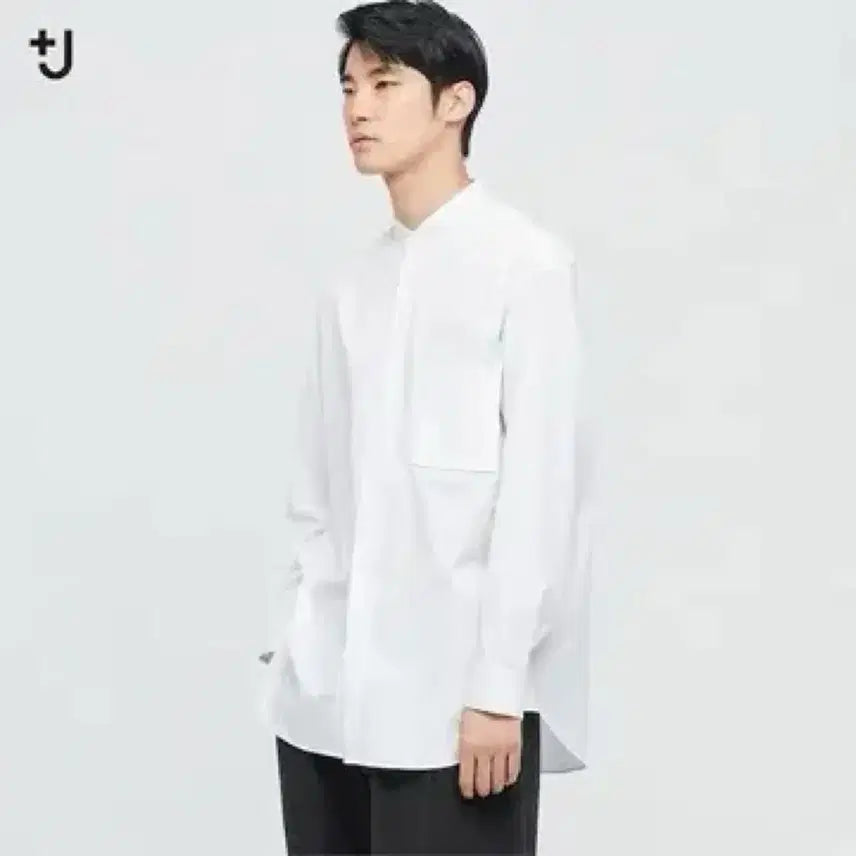 [BUNJANG] Uniqlo +J Supima Cotton Stand Collar Shirt / 유니클로 질샌더 +j 수피마코튼 스탠드카라 셔츠 화이트(L새상품)