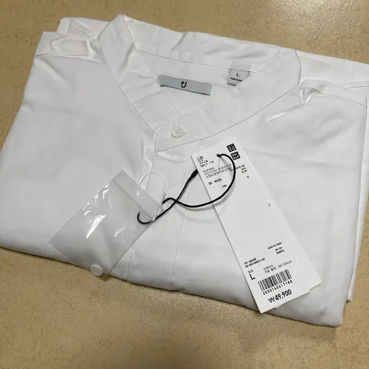 [BUNJANG] Uniqlo +J Supima Cotton Stand Collar Shirt / 유니클로 질샌더 +j 수피마코튼 스탠드카라 셔츠 화이트(L새상품)