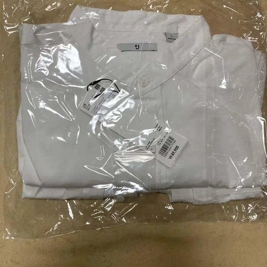 [BUNJANG] Uniqlo +J Supima Cotton Stand Collar Shirt / 유니클로 질샌더 +j 수피마코튼 스탠드카라 셔츠 화이트(L새상품)